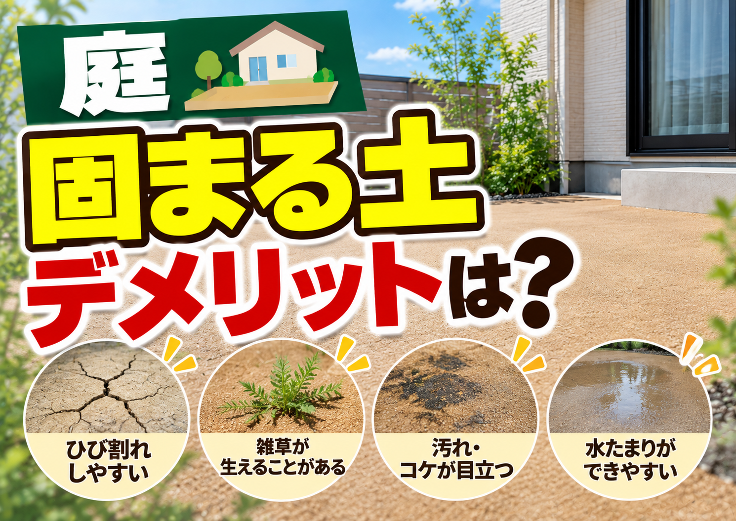 【庭に「固まる土」は後悔する？プロが明かす5つのデメリットと後悔しない舗装選び】